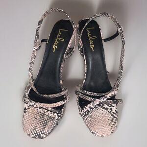 Lulu's Snakeskin Heels - Black and Cream